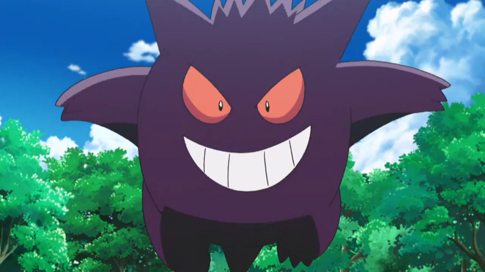 Gengar as it appears in the anime (Image via The Pokemon Company)