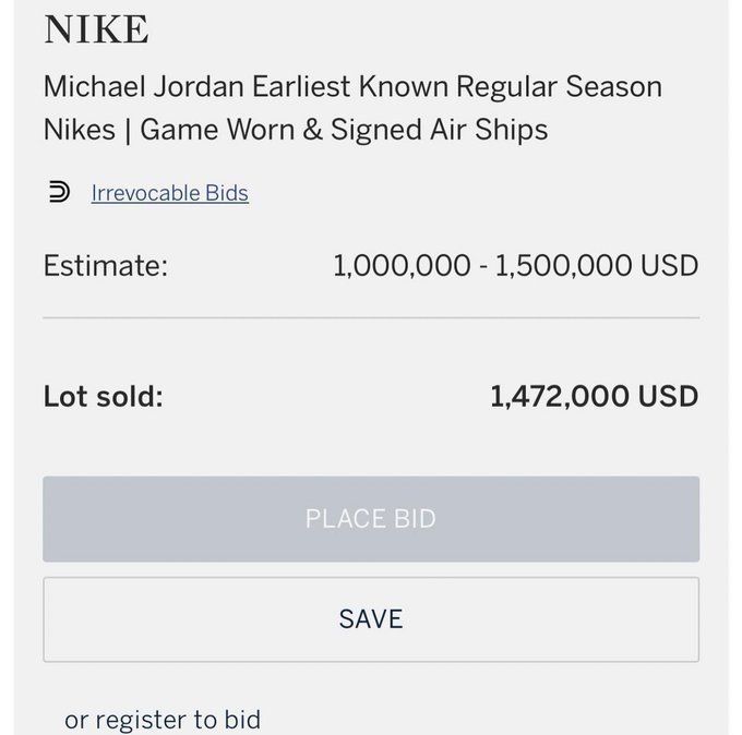 Michael Jordan game-worn rookie sneakers sell for record $1.47M