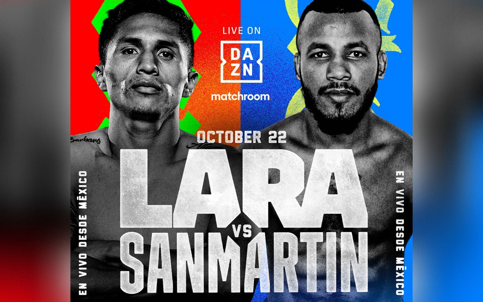 Lara vs. Sanmartin poster [Image via @MatchroomBoxing on Twitter]