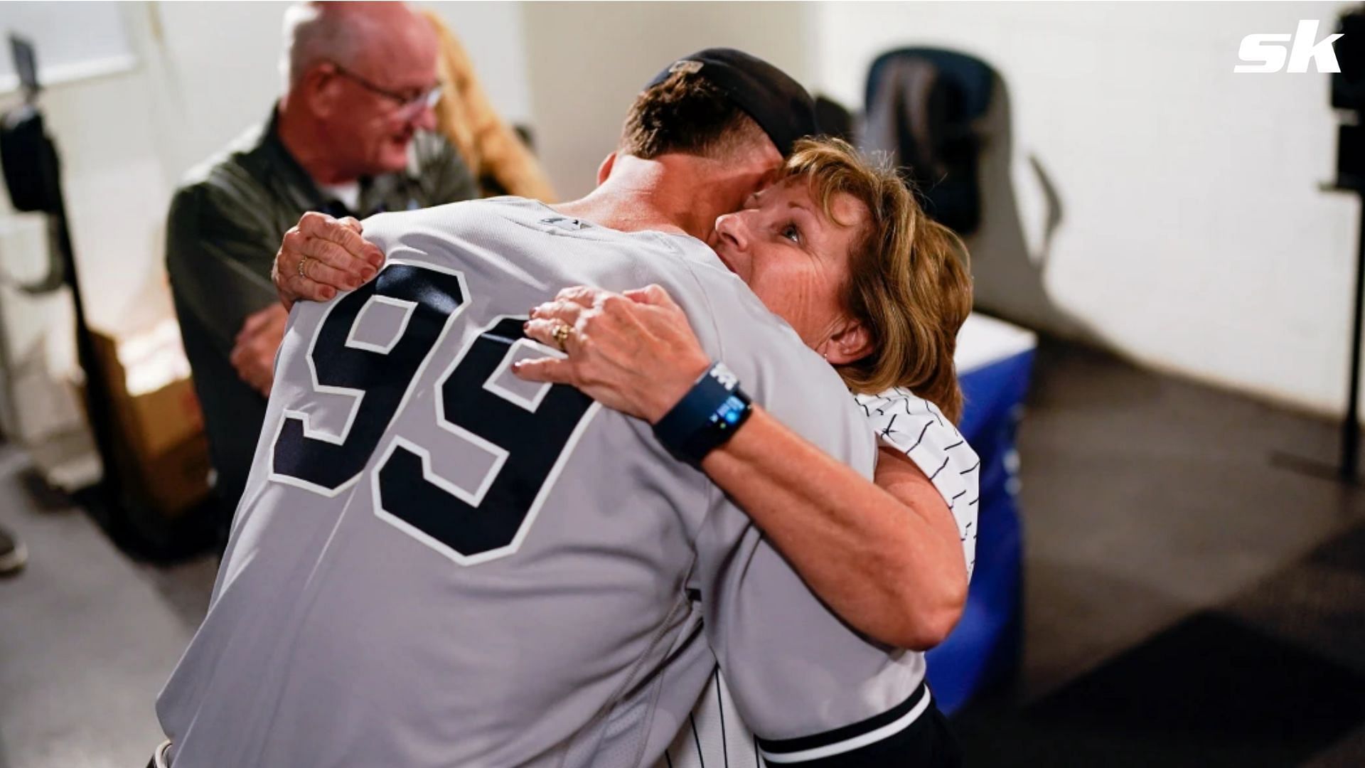 Aaron Judge with his mother Patty Judge.