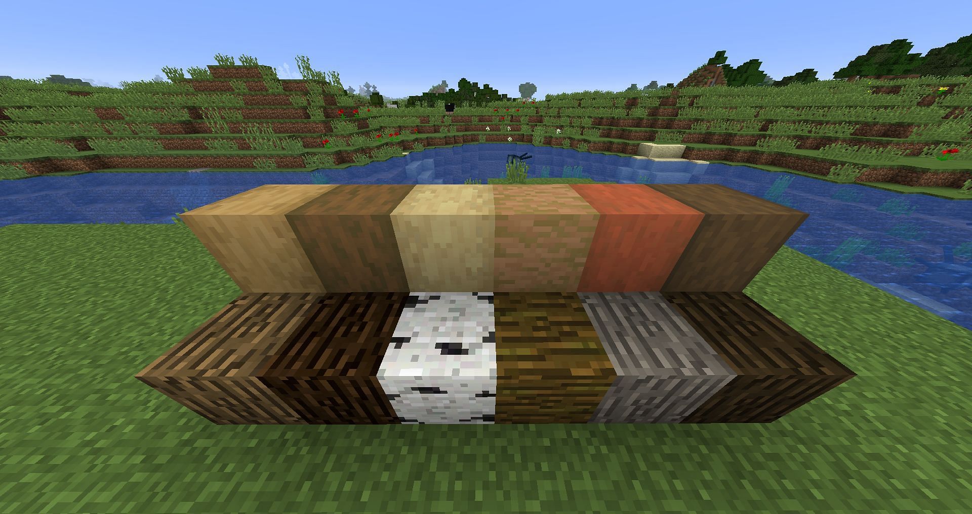 Stripped logs can be made of all woods (Image r/Minecraft on Reddit)