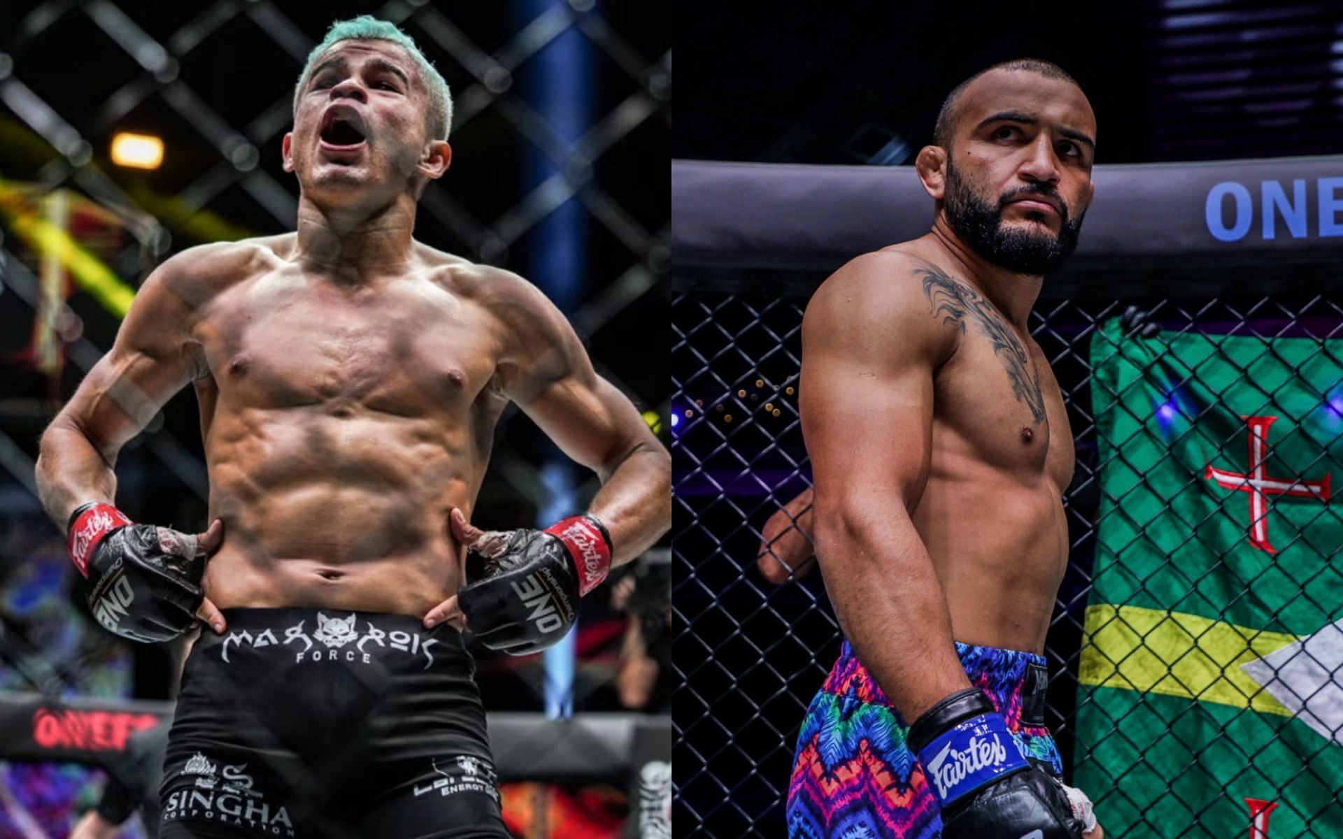 Fabricio Andrade (L) will look to walk the talk when he finally meets John Lineker (R) inside the Circle. | Photo by ONE Championship