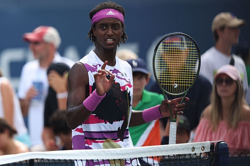 Mikael Ymer in action at the US Open