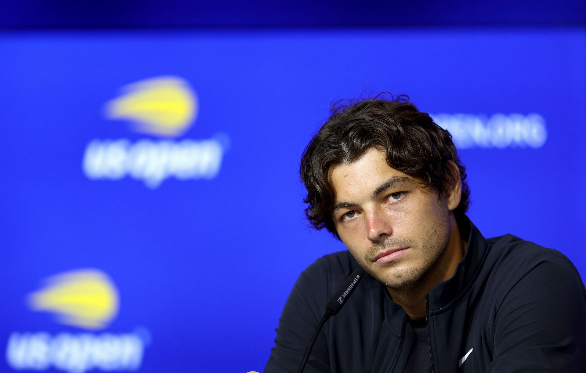 Taylor Fritz pictured at a press conference.