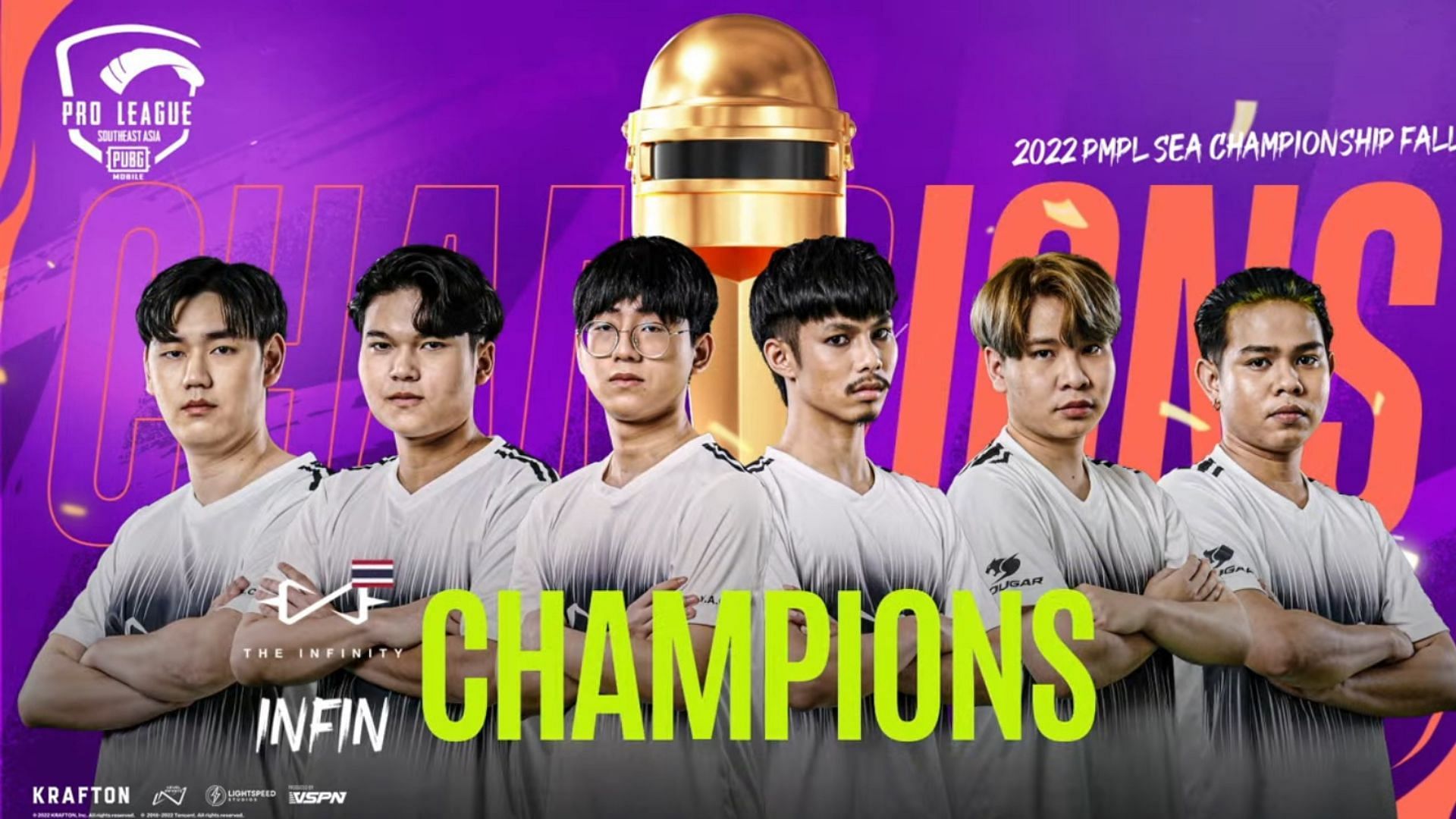 Infinity clinched PMPL SEA Championship Fall trophy (Image via PUBG Mobile)