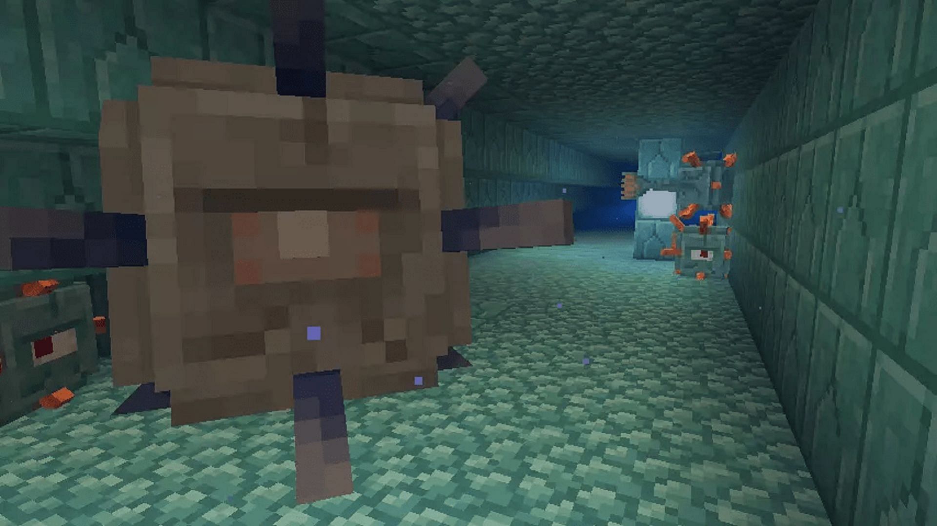 Elder guardians drop quality items that are highly beneficial in construction (Image via Mojang)