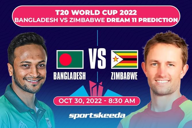 BAN vs ZIM Dream11 Prediction: Fantasy Cricket Tips, Today's Playing 11, Player Stats, Pitch Report for ICC Men's T20 World Cup 2022, Match 28