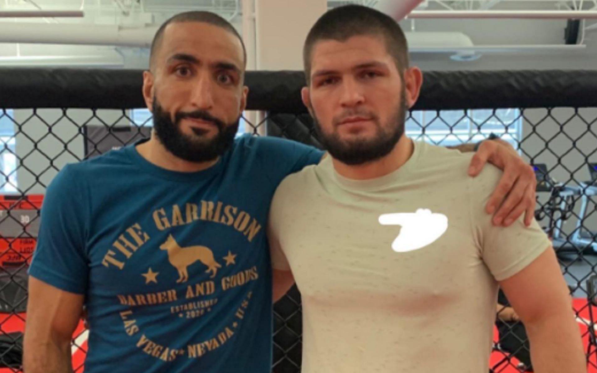 Belal Muhammad (left), Khabib Nurmagomedov (right) [Image courtesy of @bullyb170 on Instagram]