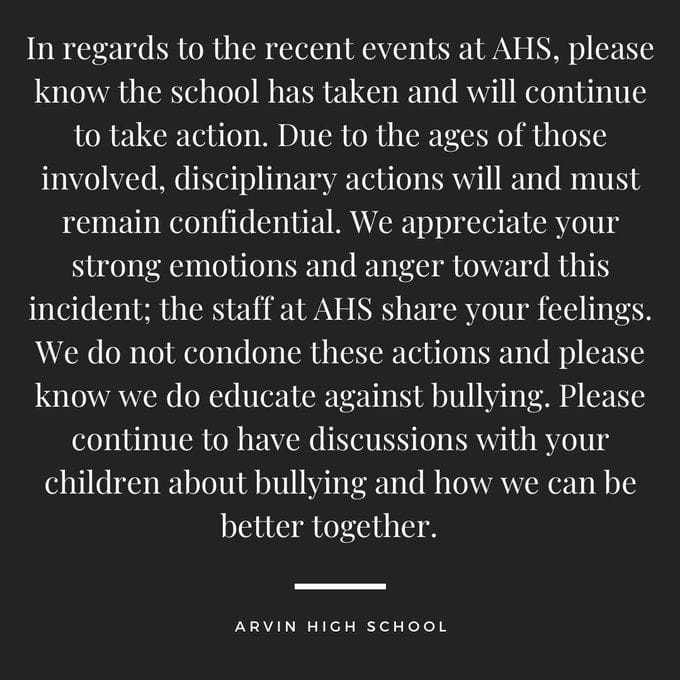 "How did you guys let this happen to a child?" Arvin High School bullying video sparks online