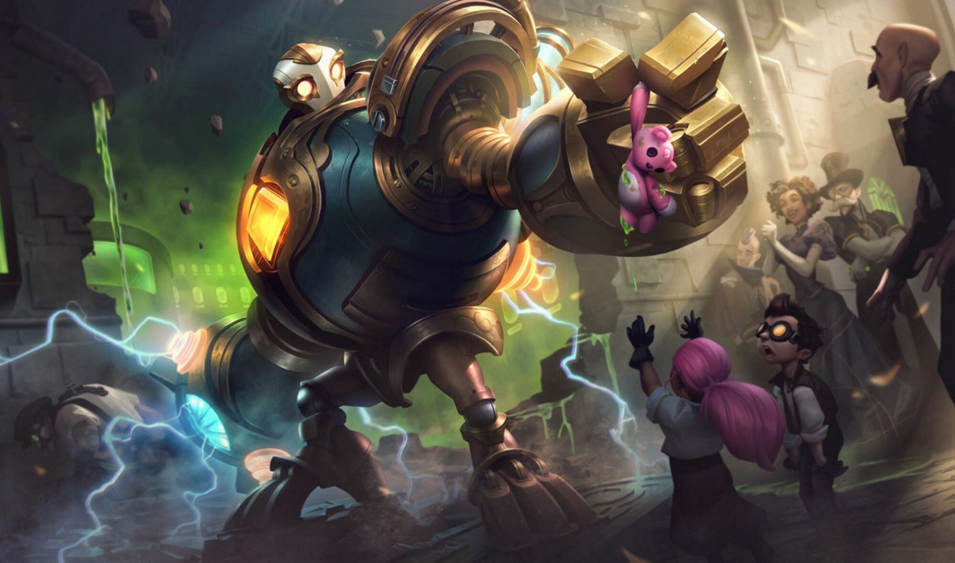 Blitzcrank now upper-cuts monsters and minions  to the moon in League of Legends (Image via Riot Games)