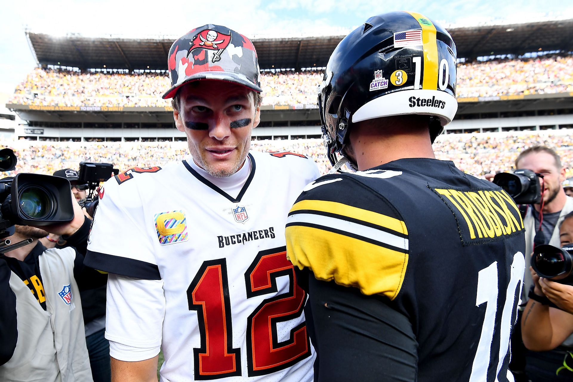 Tom Brady and Mitchell Trubisky - Tampa Bay Buccaneers v Pittsburgh Steelers