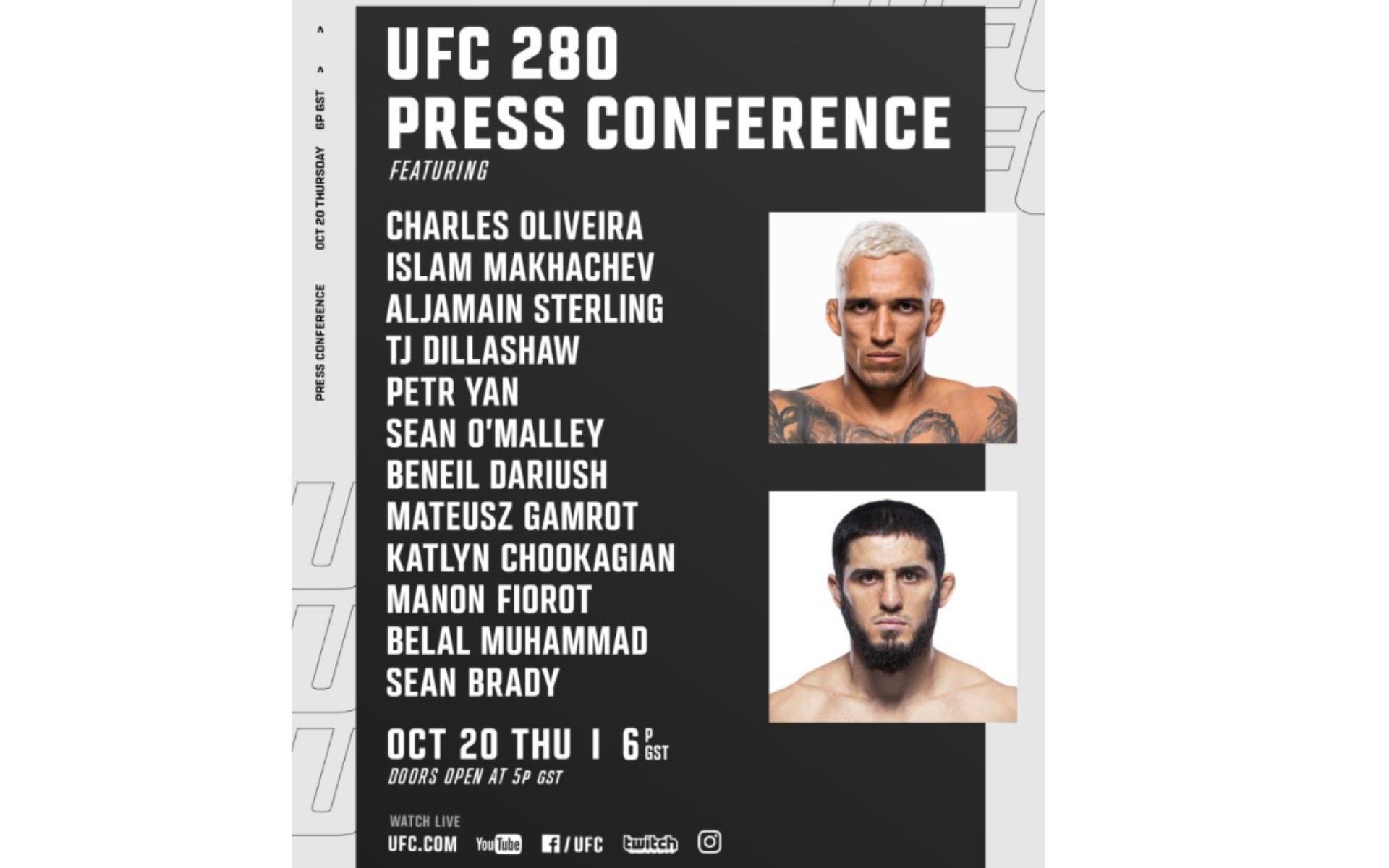 UFC 280 press conference poster. [Courtesy: ufc.com]