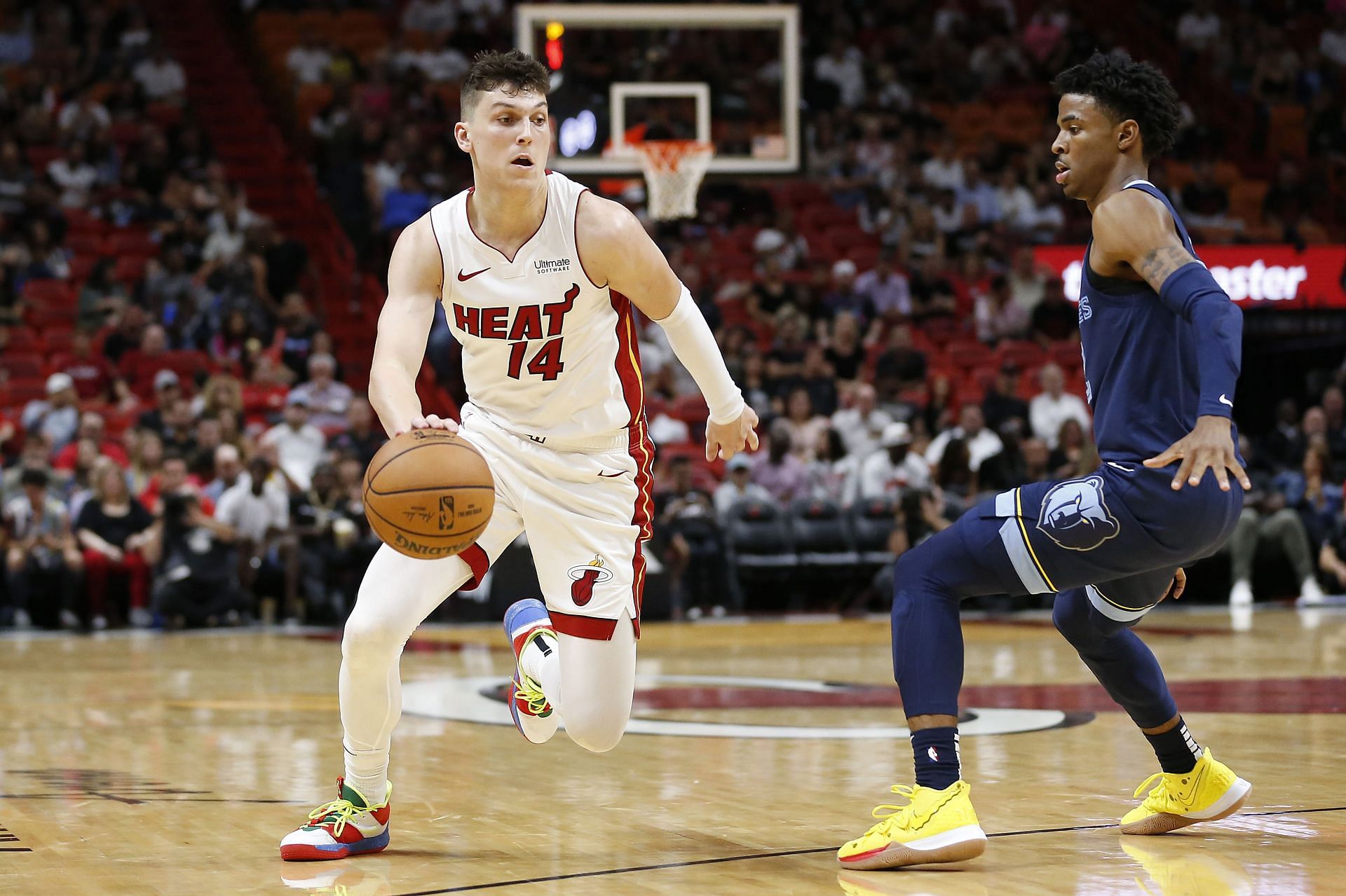 Tyler Herro of the Miami Heat and Ja Morant of the Memphis Grizzlies.