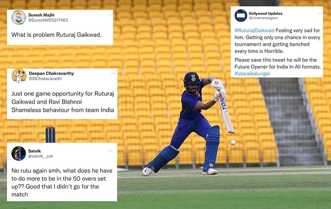IND vs SA 2022: "Totally unacceptable" - Fans unhappy with Ruturaj Gaikwad not getting a chance in 3rd ODI