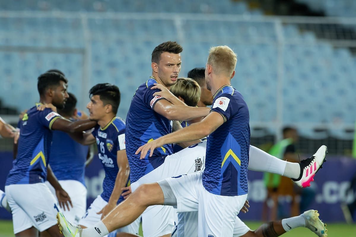 Chennaiyin FC players during their training session ahead of their match against Bengaluru FC (Image Courtesy: ISL)