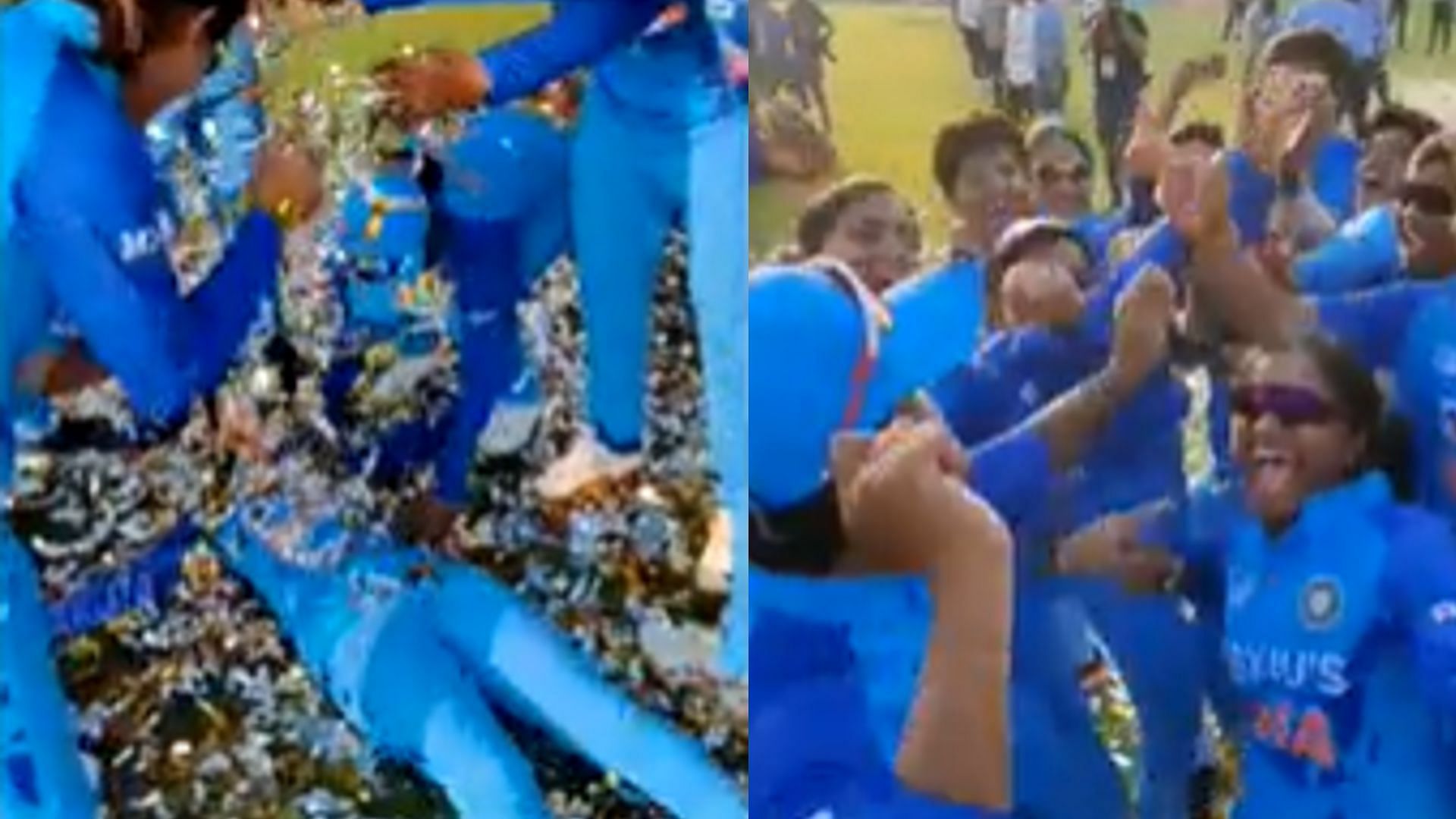 एशिया कप जीतने के बाद जश्न मनाती भारतीय महिला क्रिकेट टीम 