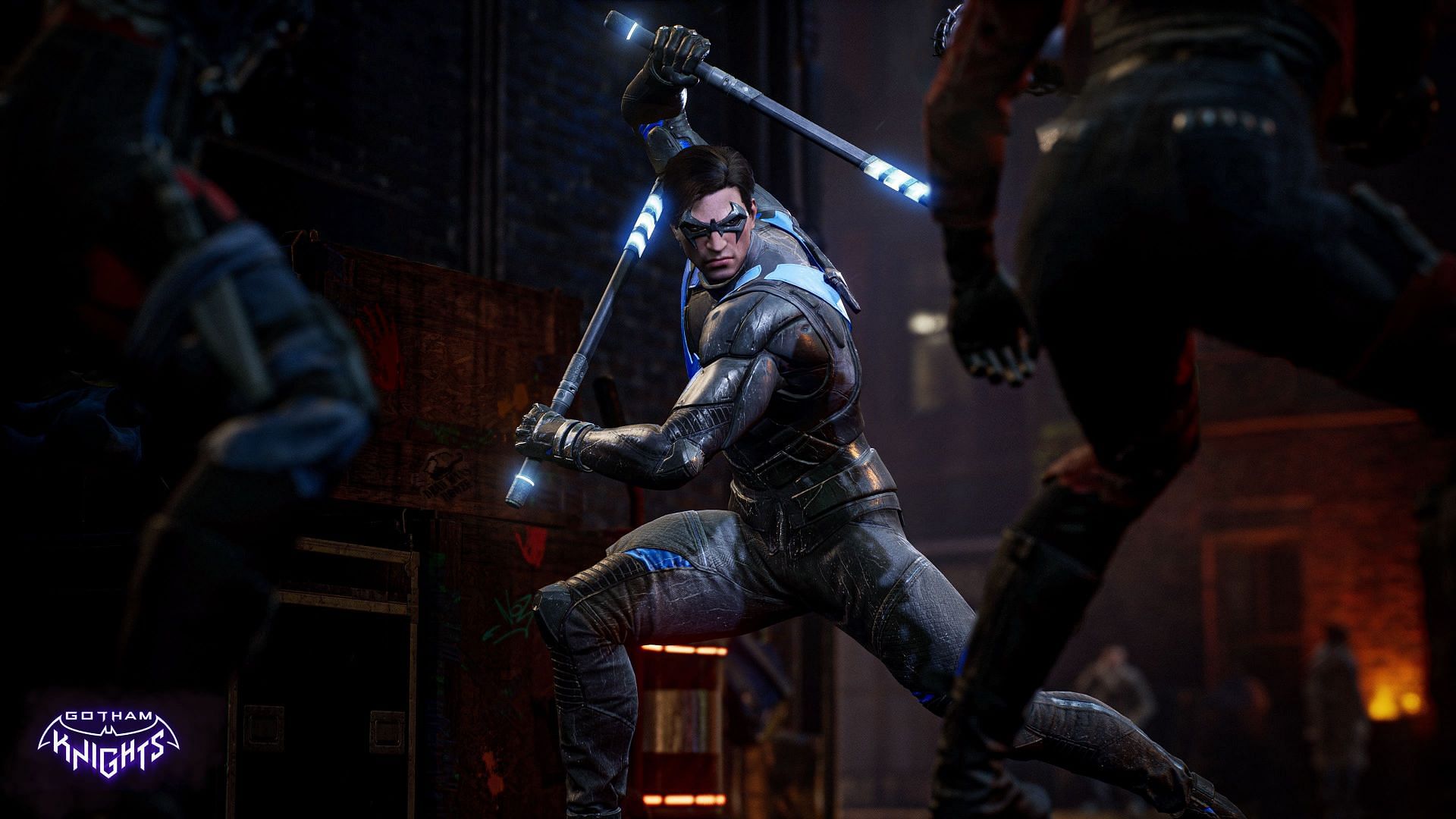 Nightwing in action in Gotham Knights (Image via alphacoders)