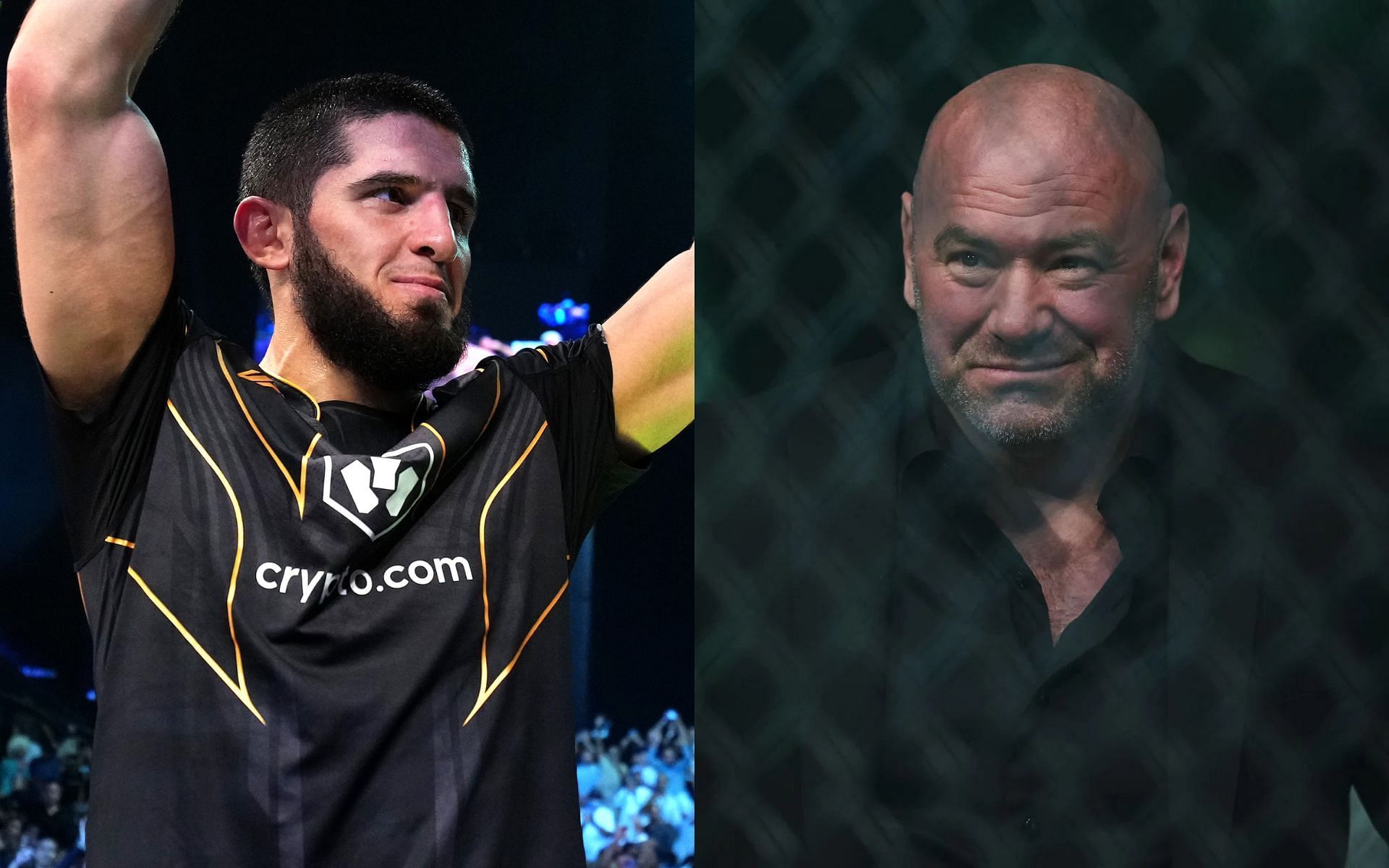 Islam Makhachev (right), Dana White (left) [Images courtesy of @ufc on Twitter]