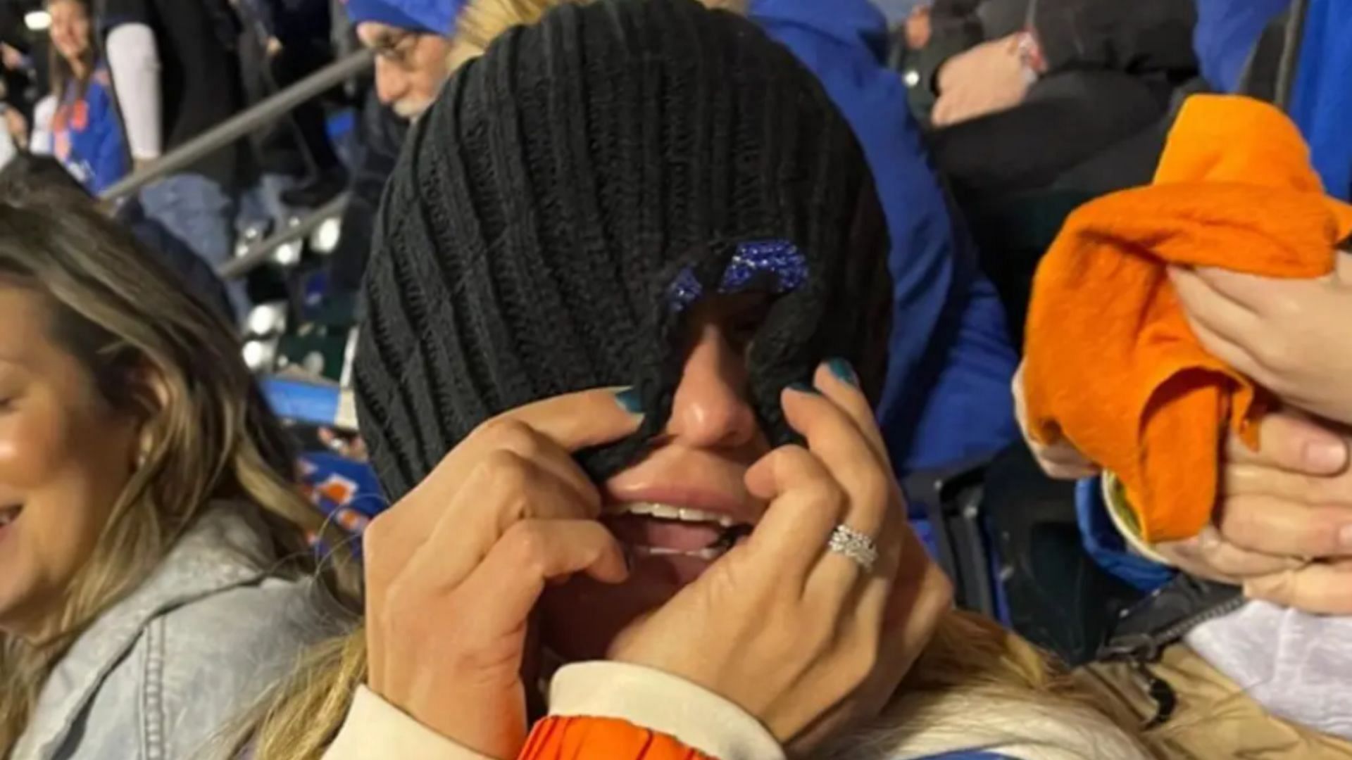 Pete Alonso&#039;s wife Haley Alonso during NL Wild Card Series game.
