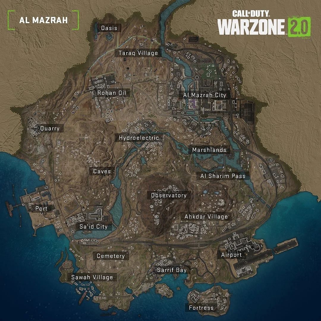 The map of Al Mazrah (image via Activision)