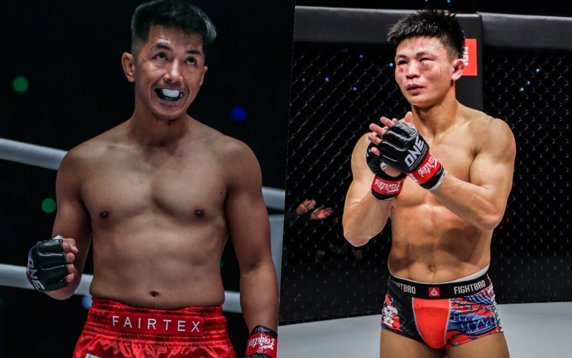 Geje Eustaquio (L) makes his return at ONE 164 vs Hu Yong. (R). | Photo by ONE Championship