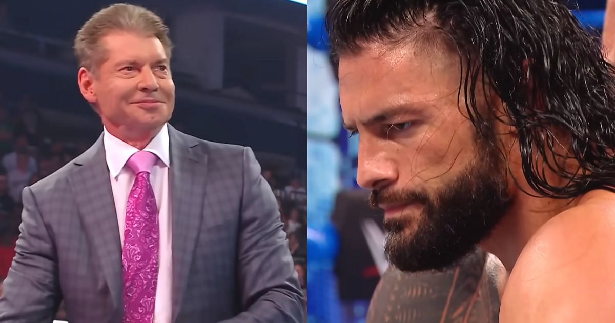 Former WWE boss Vince McMahon and Roman Reigns.