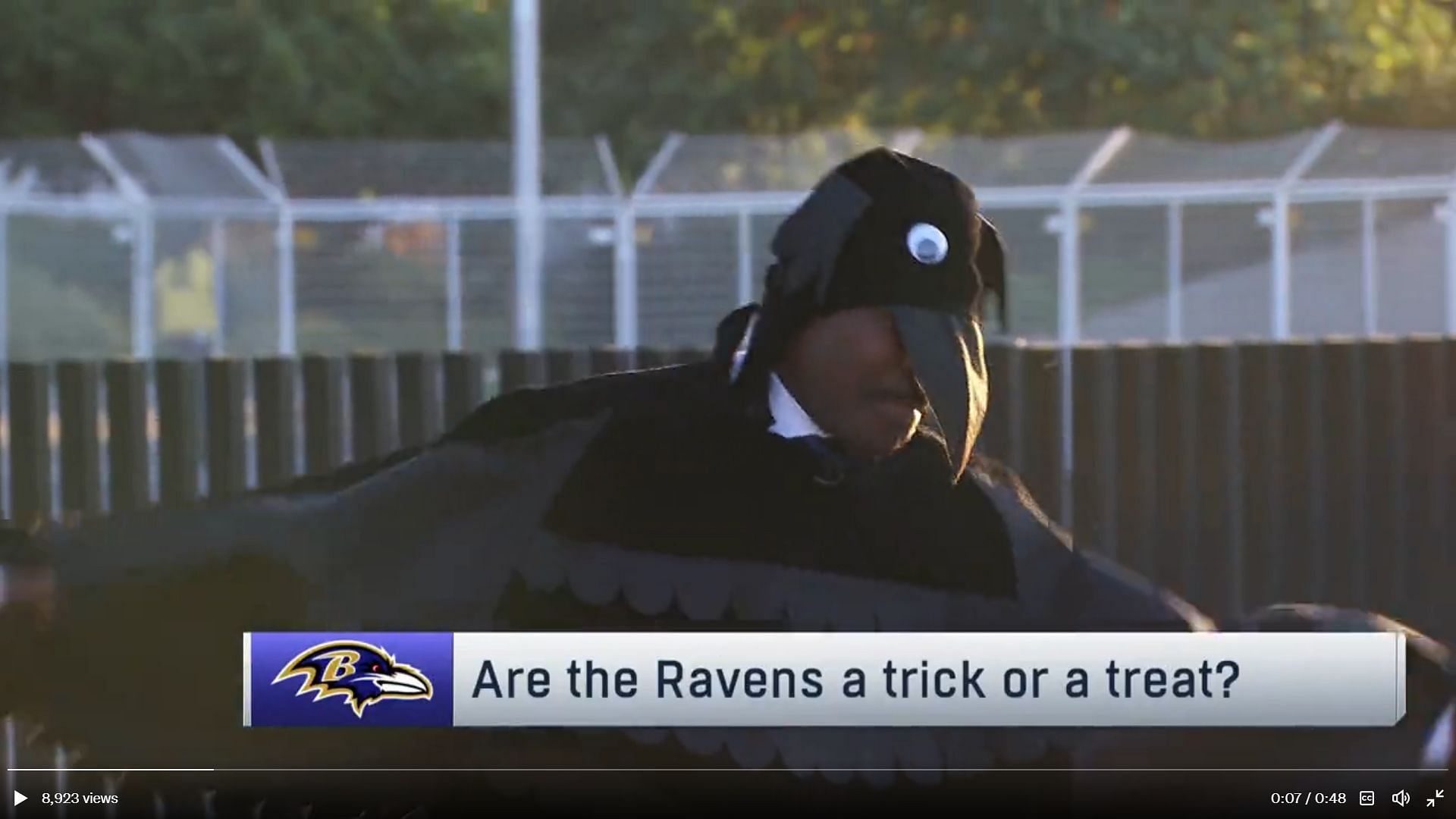 Michael Irvin dressed as a Raven for Halloween