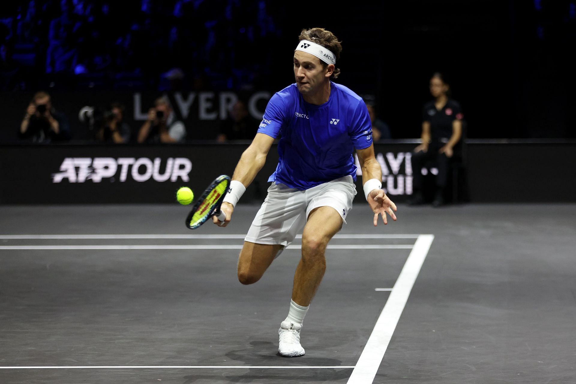 Casper Ruud in action at the Laver Cup