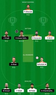 Dream11 Team for Amerat Royals vs Qurum Thunders - Oman D10 League 2022.