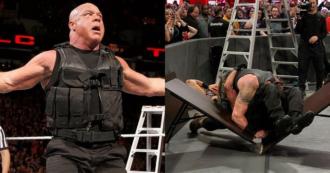 Kurt Angle finally reveals what Braun Strowman told him during dangerous table spot from TLC 2017