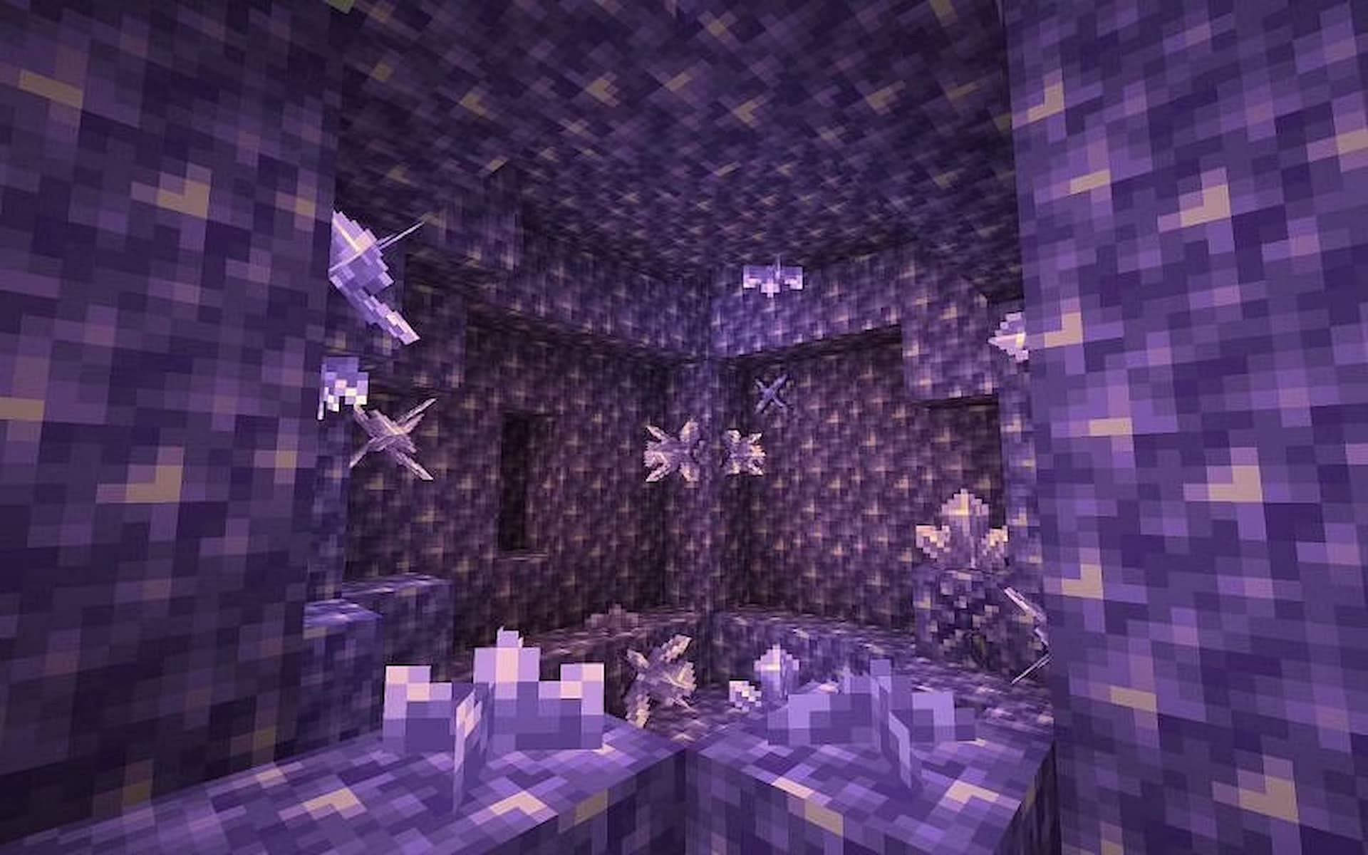 Amethyst are truly a beautiful block (Image via Minecraft)