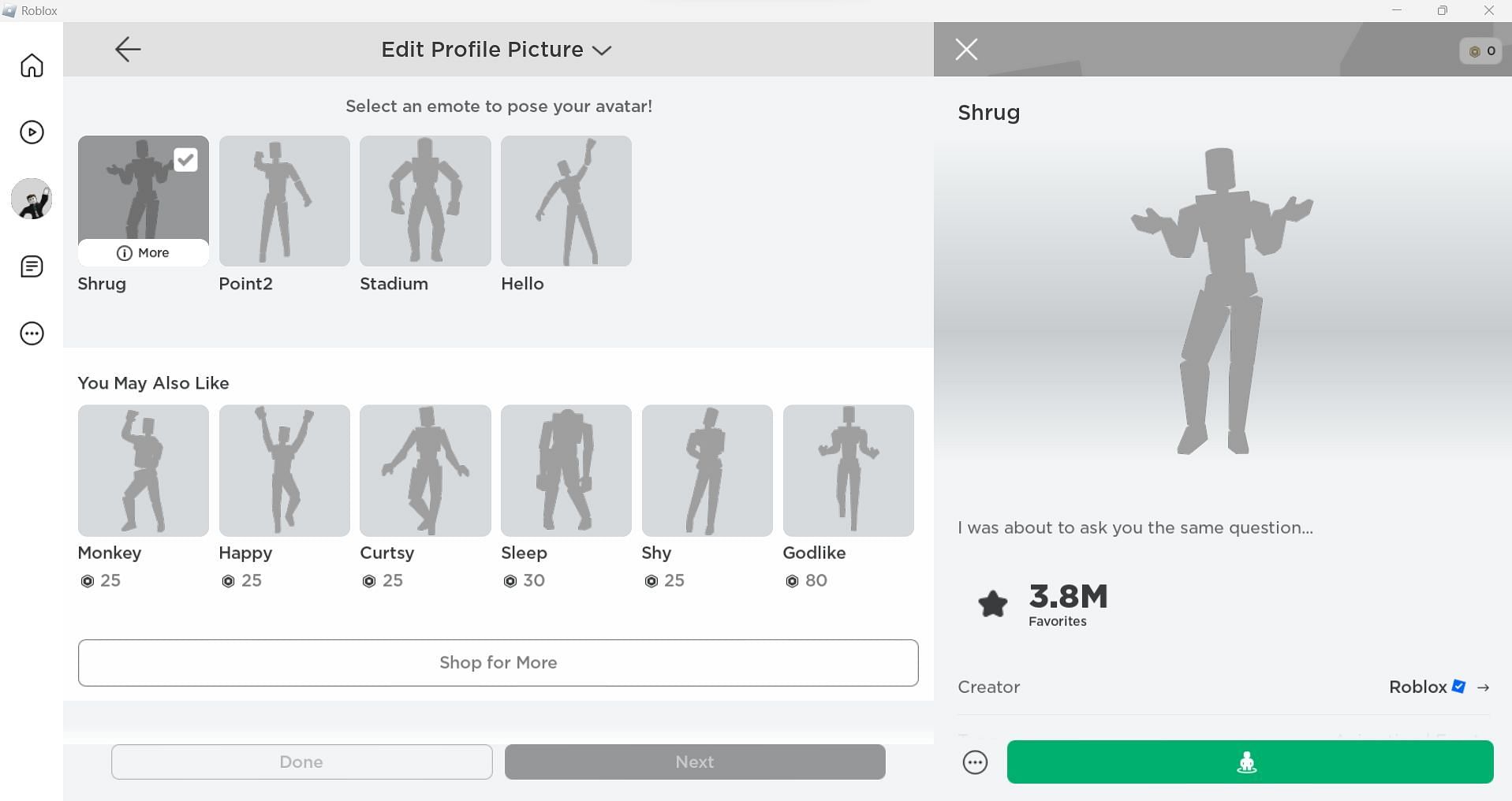 The process of changing the profile picture is easy (Image via Roblox)