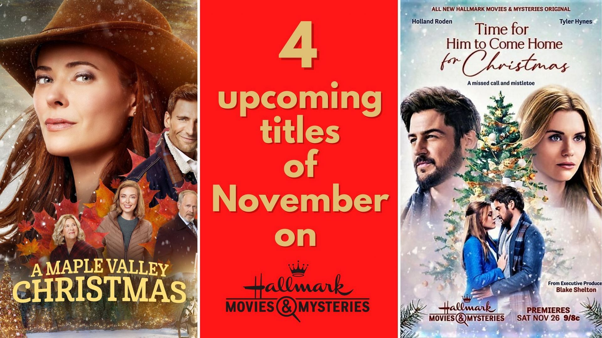 4 upcoming Hallmark mystery movies releasing on HMM in November 2022 (Images via Hallmark)