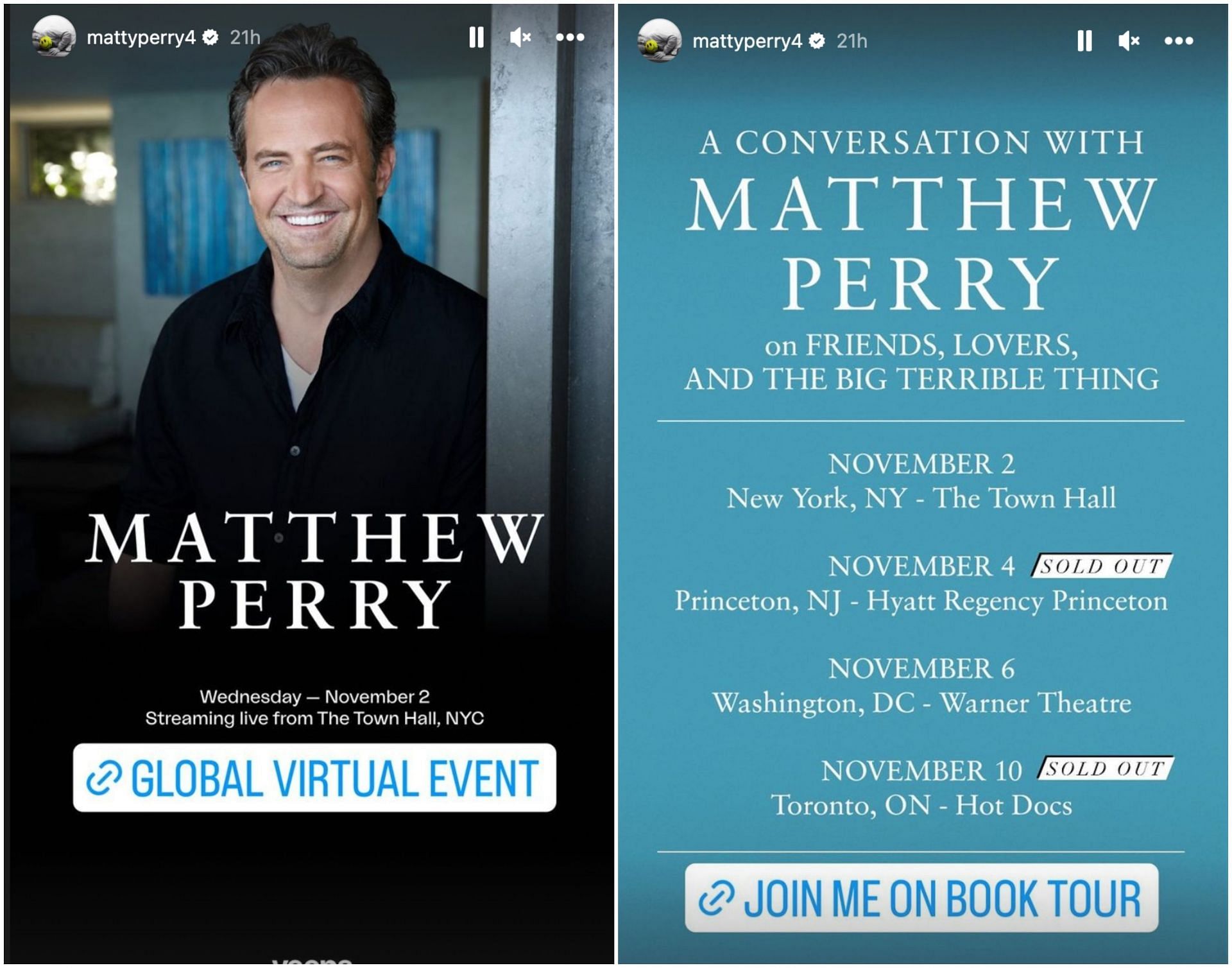 Matthew Perry book tour: Tickets, where to buy, cities, dates and more