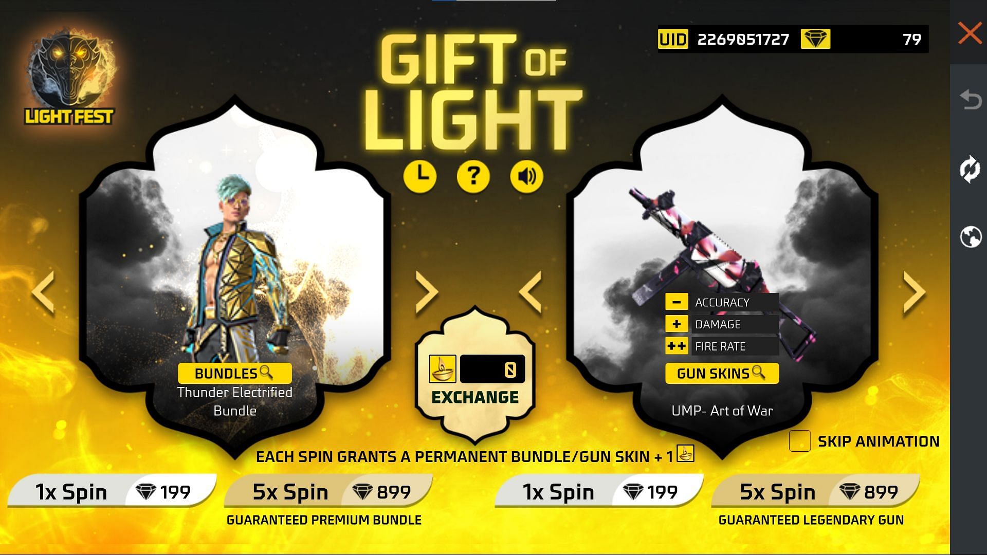 Make spins using Free Fire MAX to receive the rewards (Image via Garena)