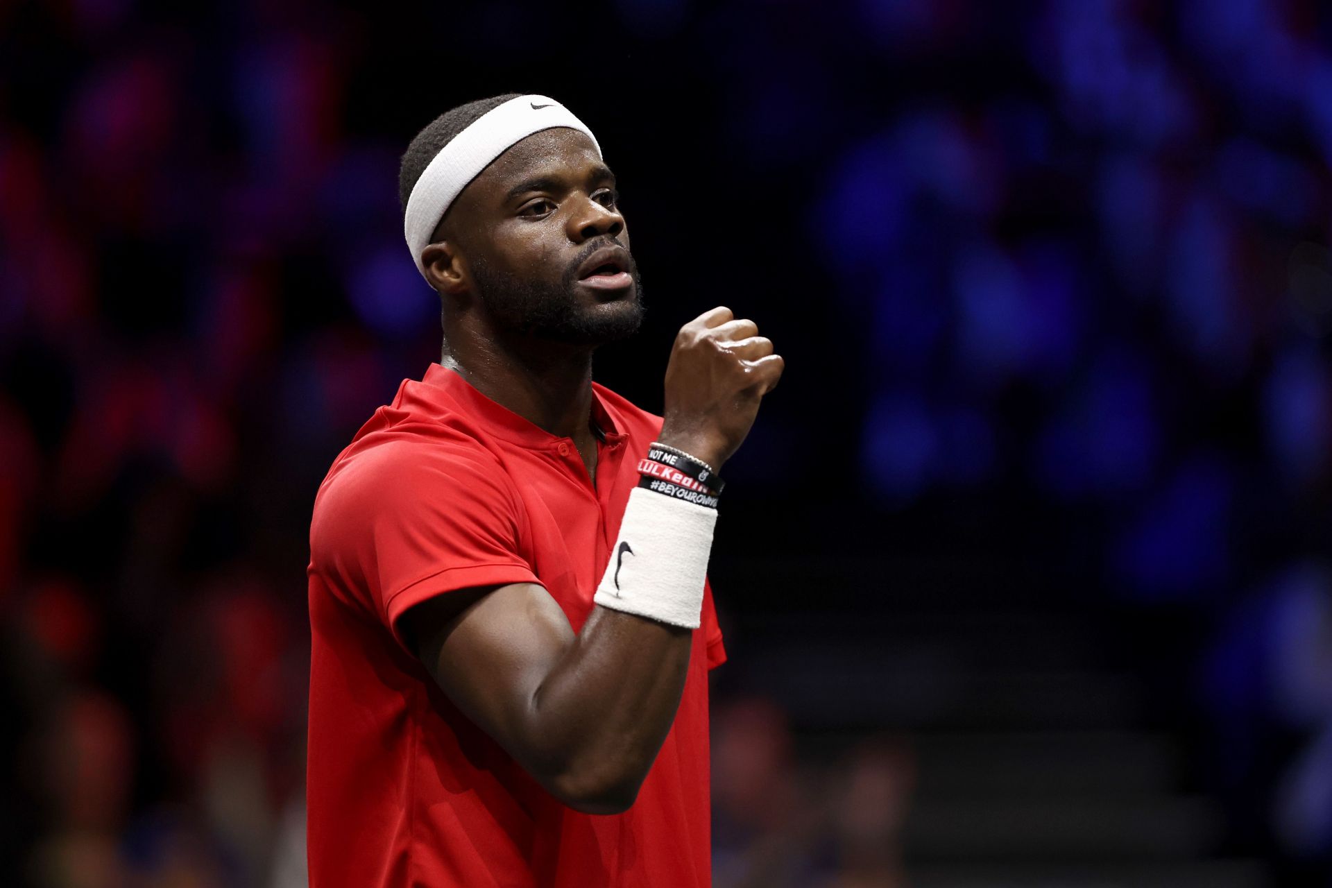 Tiafoe in action at the Laver Cup