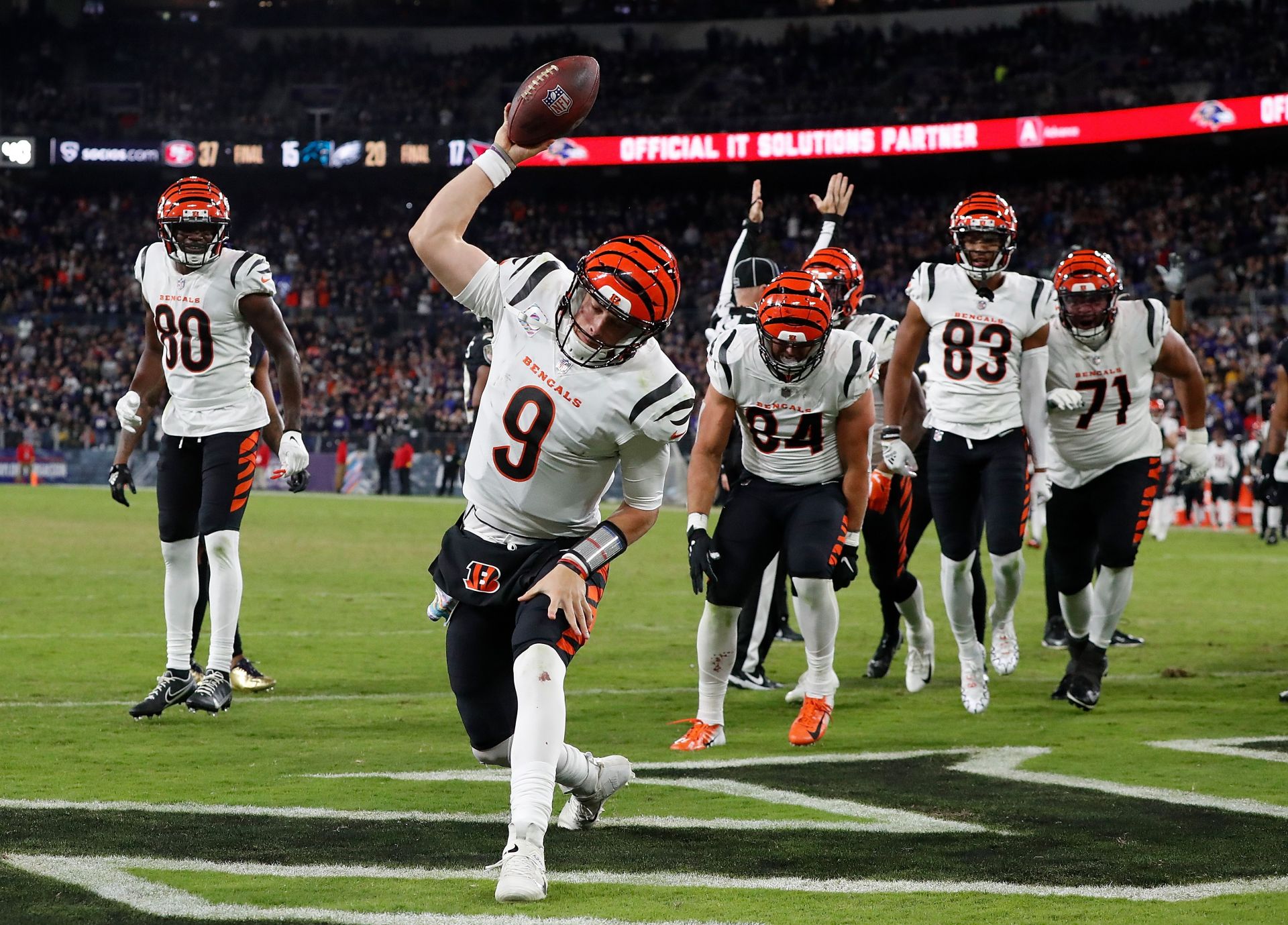 PFF on X: Joe Burrow wearing Ja'Marr Chase's National Championship jersey  in his return to New Orleans ❄️❄️ (