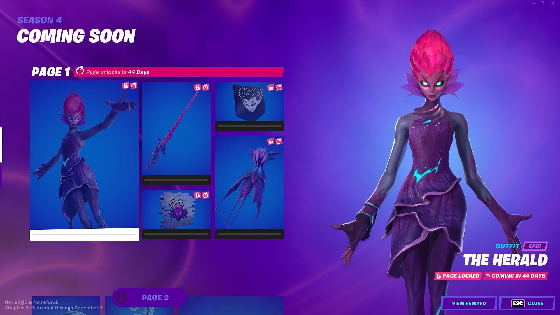 The upcoming Fortnite update will finally make the Herald skin obtainable (Image via Epic Games)