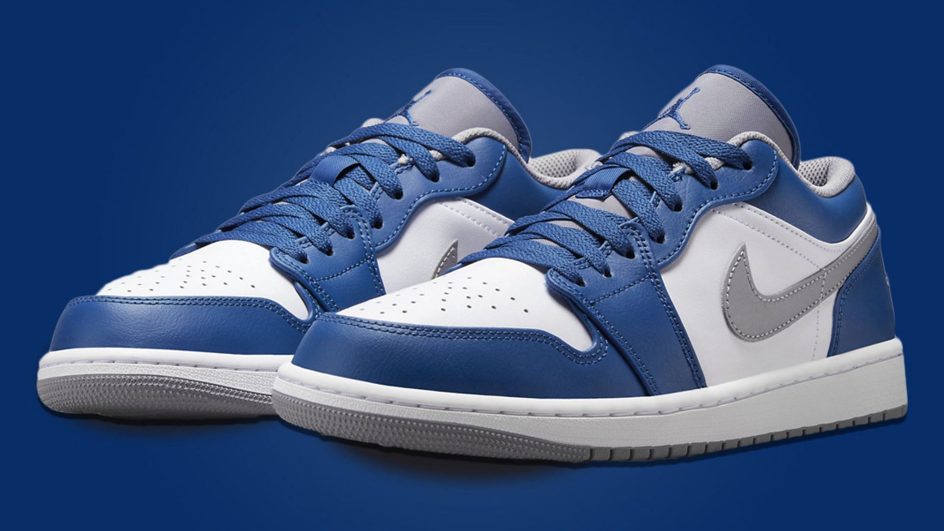 Air Jordan 1 Low True Blue colorway (Image via Nike)