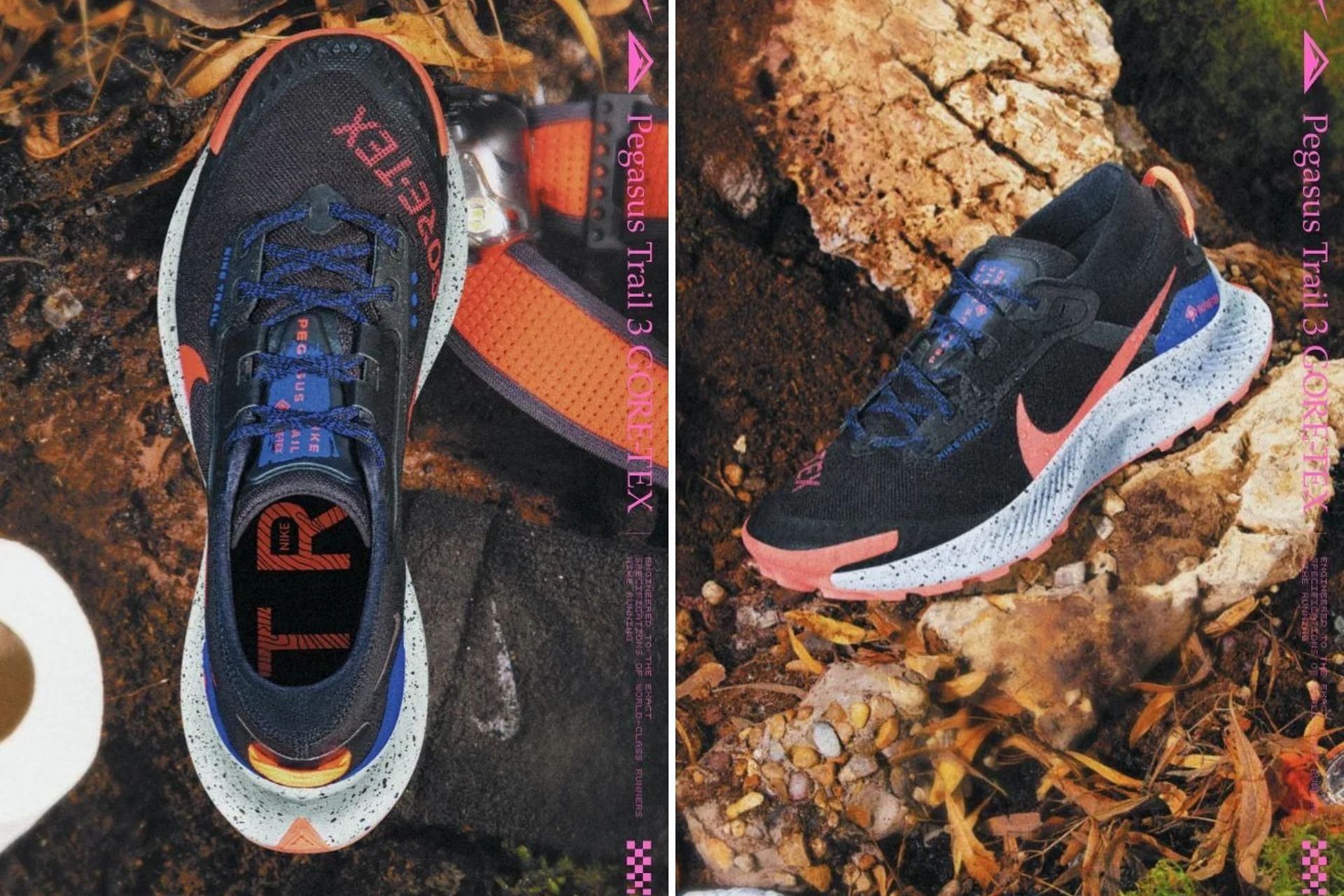 Here&#039;s a detailed look at the Pegasus Trial 3 GORE-TEX shoes (Image via Nike.com)