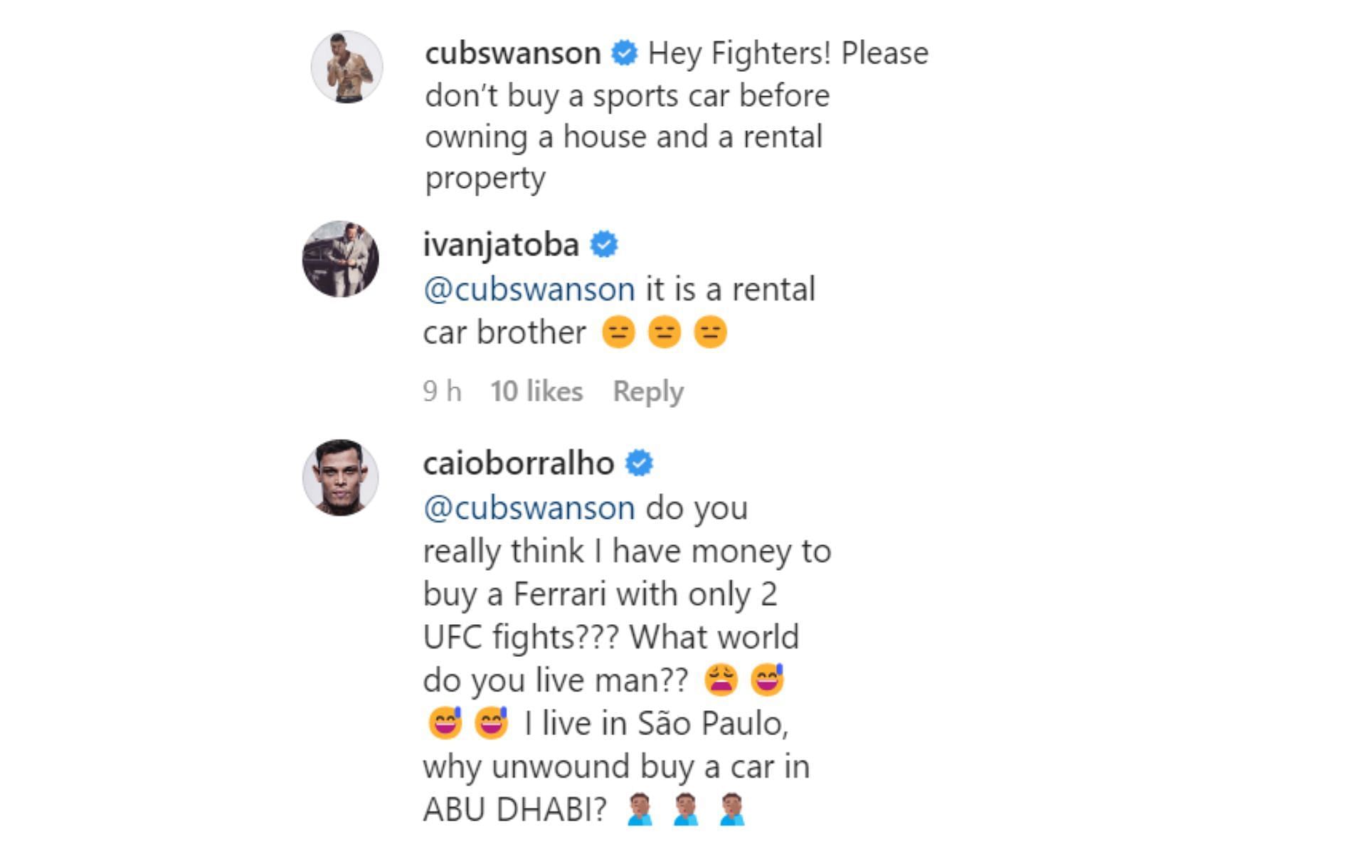 Cub Swanson, Caio Borralho and Ivan Jatoba&#039;s comments