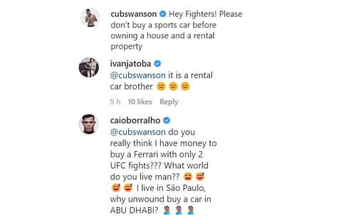 Cub Swanson, Caio Borralho and Ivan Jatoba's comments