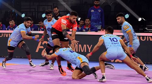 U Mumba won their first match of Pro Kabaddi 2022 last night against UP Yoddhas (Image: PKL)