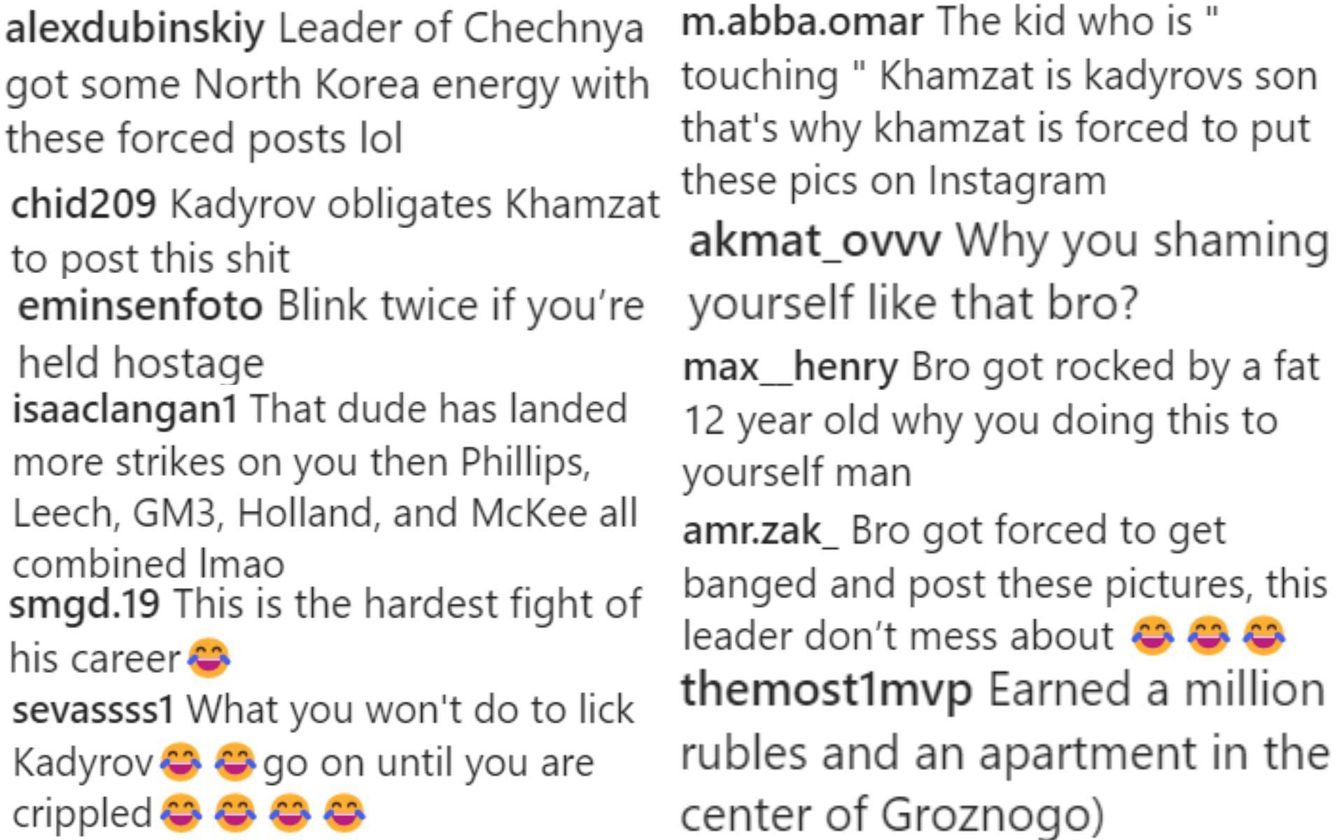 Screenshots via @khamzat_chimaev/Instagram