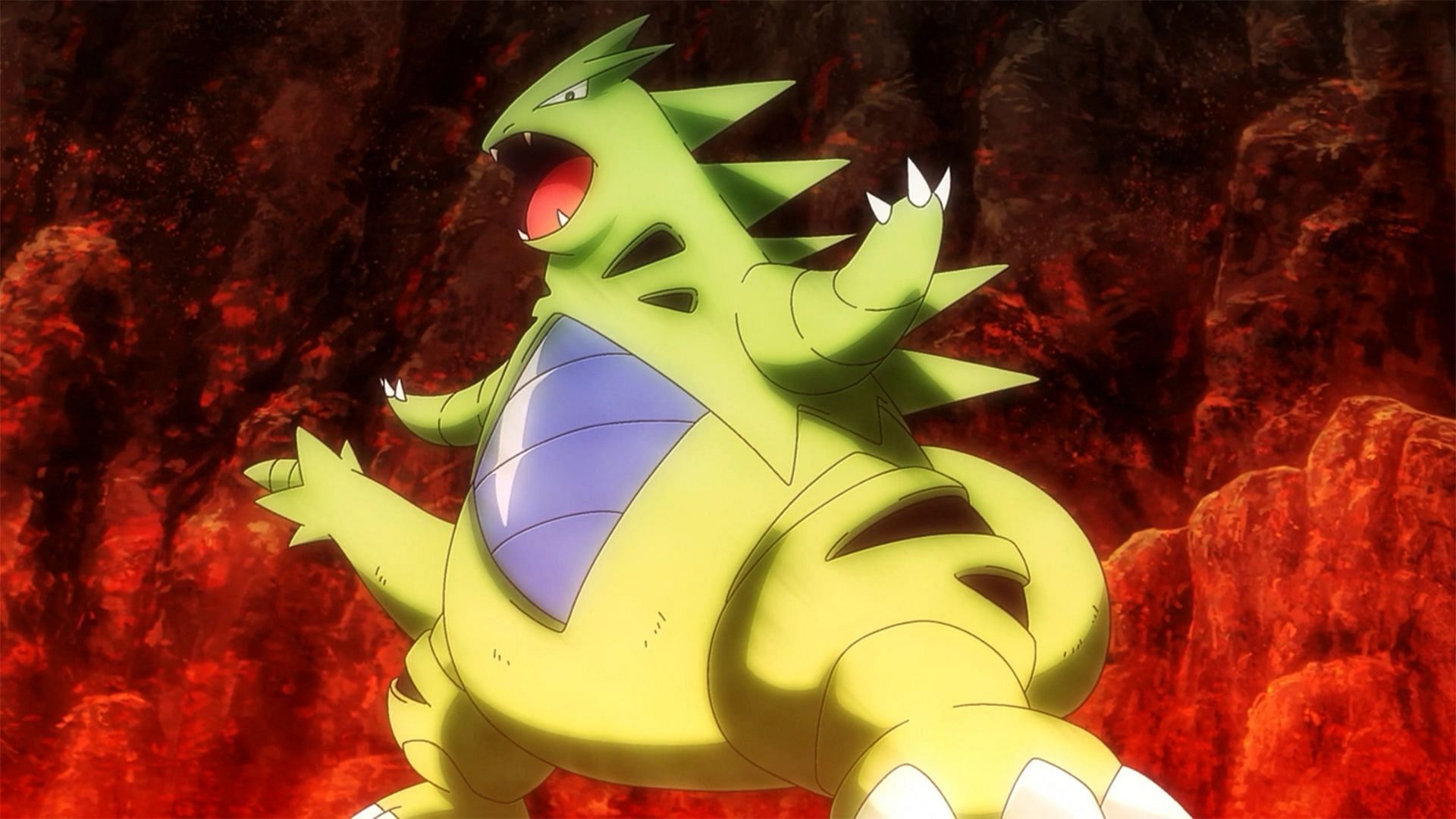 Tyranitar as it appears in the anime (Image via The Pokemon Company)