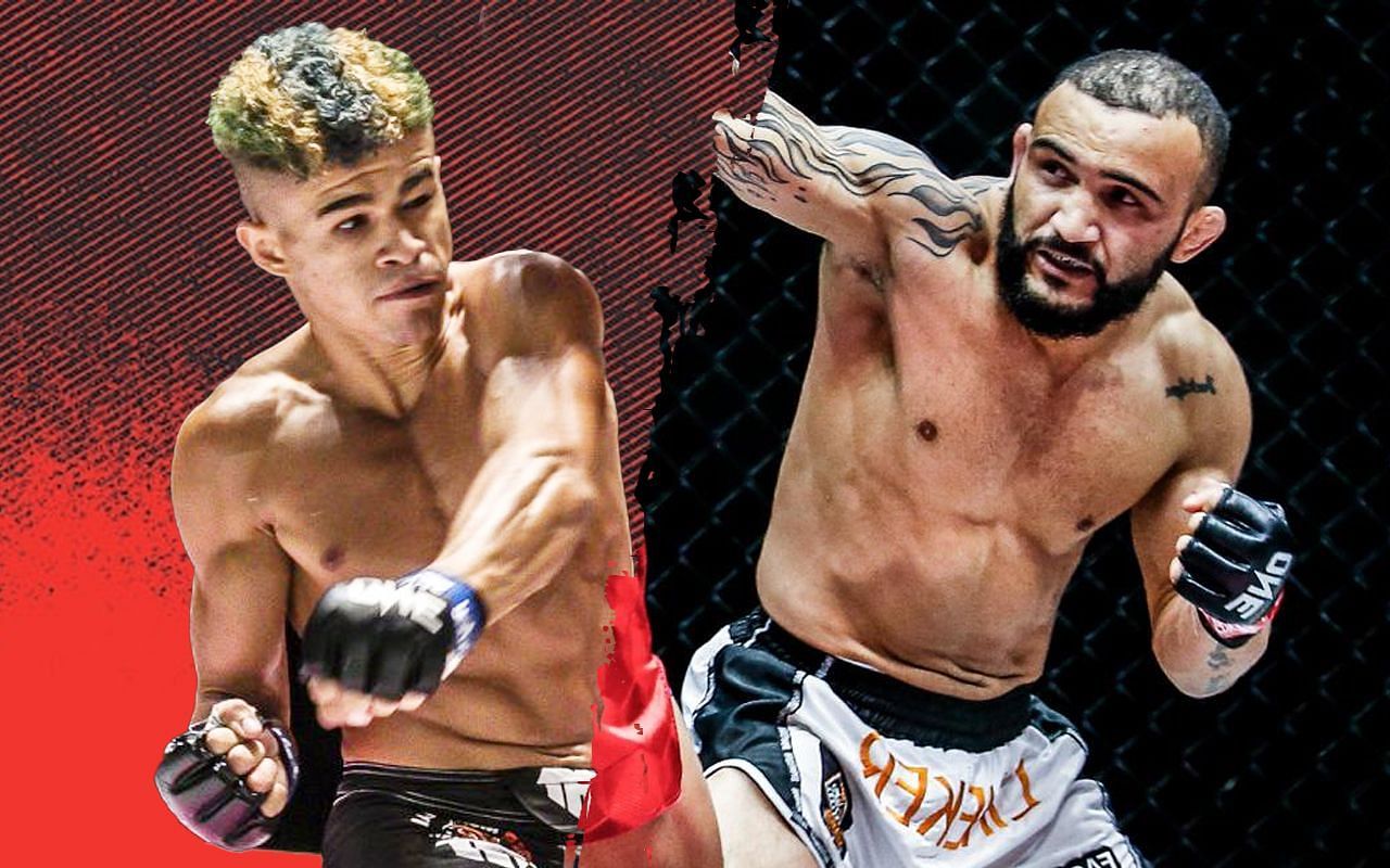 Fabricio Andrade (left) challenges John Lineker (right) for the ONE bantamweight world title at ONE on Prime Video 3. (Image courtesy of ONE)