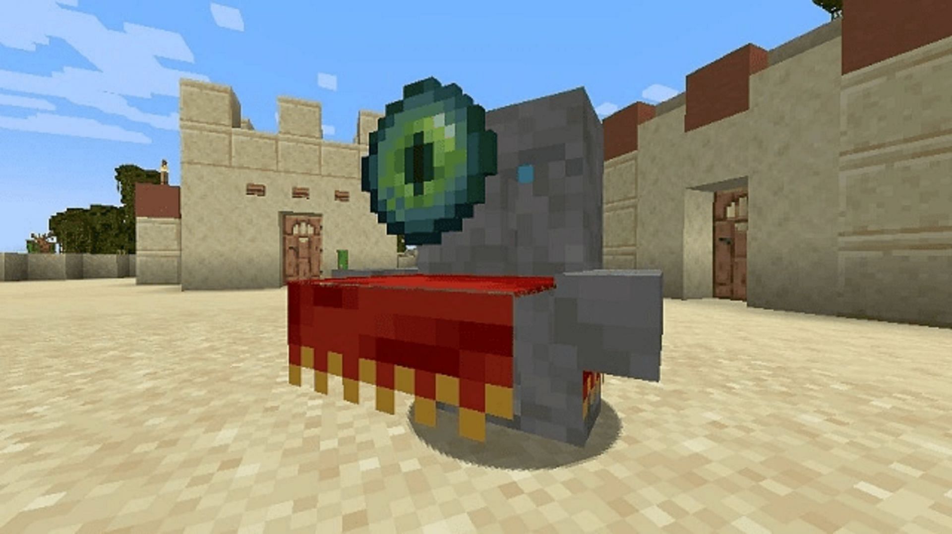 The Tuff Golem carries an Ender Peal and displays it (Image via Mojang)