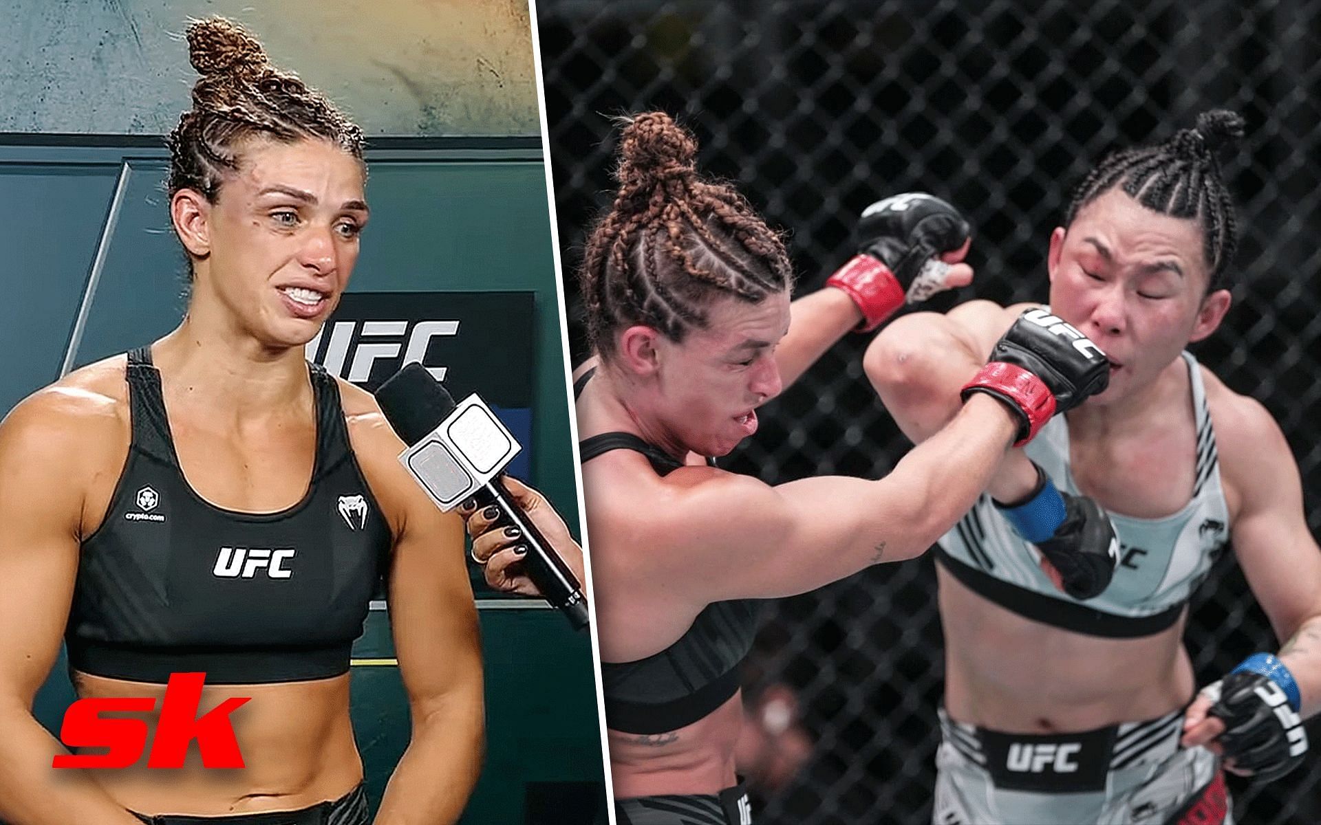 Mackenzie Dern ended up on the losing side at UFC Vegas 61 [Image credits: ESPN MMA on YouTube and @ufc on Instagram]