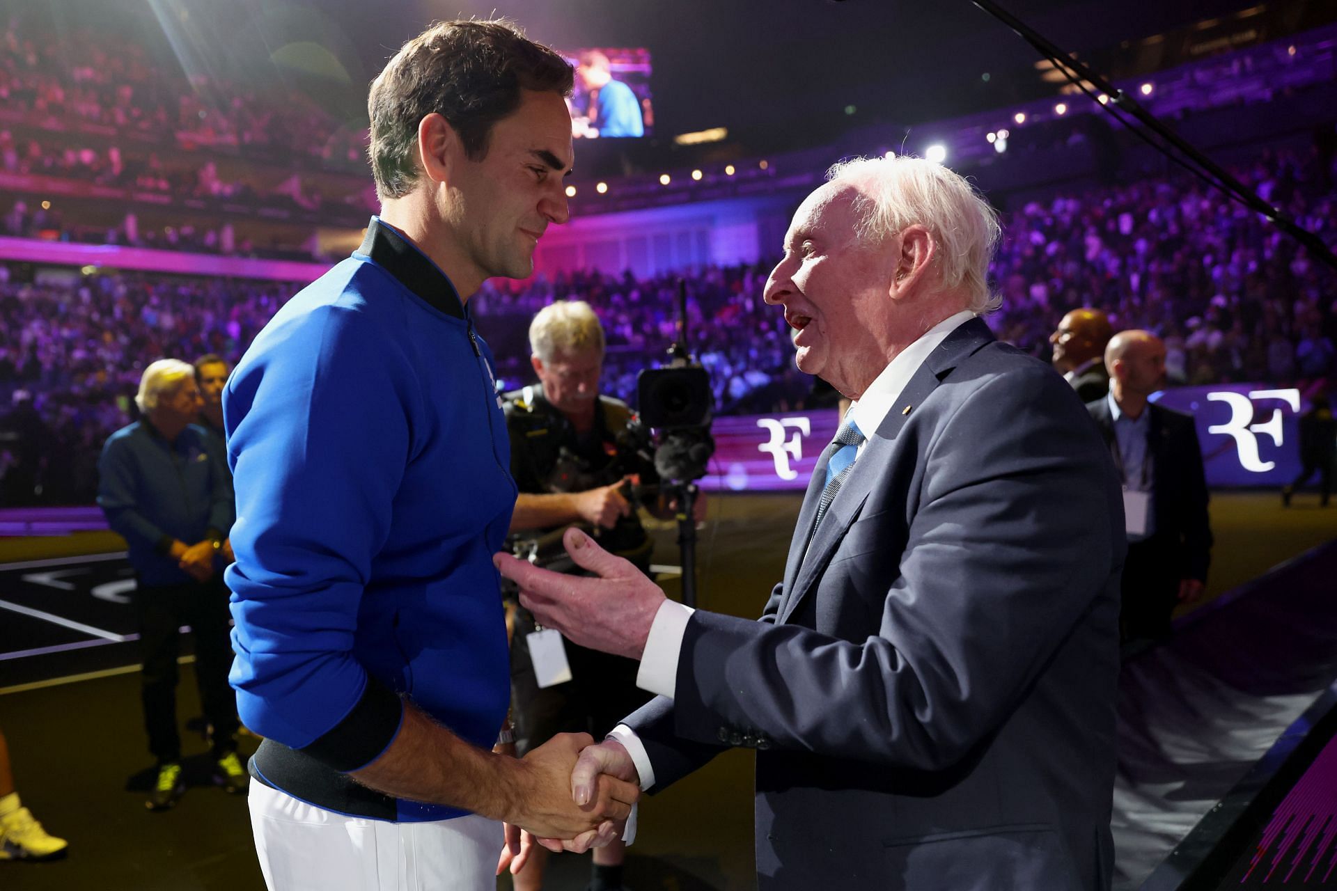 Federer with Rod Laver at the Laver Cup 2022