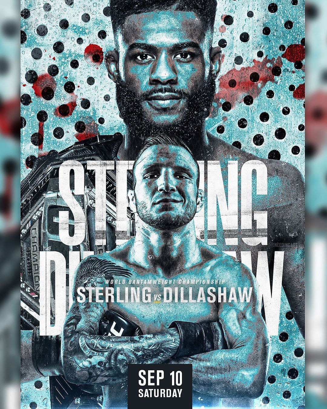 Aljamain Sterling vs. T.J. Dillashaw [Image via @needingart on Instagram]